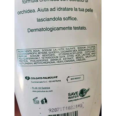 Photo de l’avis officiel: Palmolive Orchidea Crème de bain et de douche — risque: Risque chimique