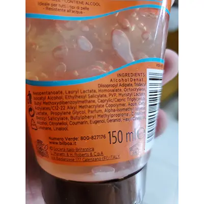 Foto dell’avviso ufficiale: BILBOA Invisible Gel solare Gel per la protezione solare — rischio: Rischio chimico