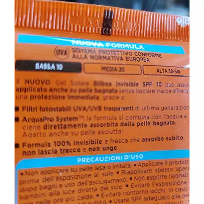 Foto dell’avviso ufficiale: BILBOA Invisible Gel solare Gel per la protezione solare — rischio: Rischio chimico