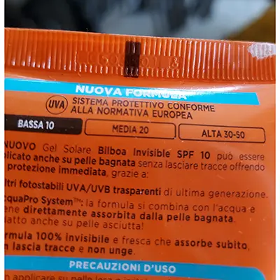 Foto dell’avviso ufficiale: BILBOA Invisible Gel solare Gel per la protezione solare — rischio: Rischio chimico