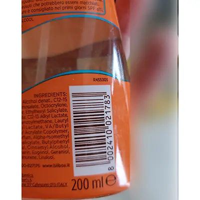 Photo de l’avis officiel: BILBOA Invisible Crème solaire — risque: Risque chimique