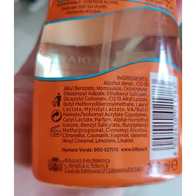 Photo de l’avis officiel: BILBOA Invisible Crème solaire — risque: Risque chimique