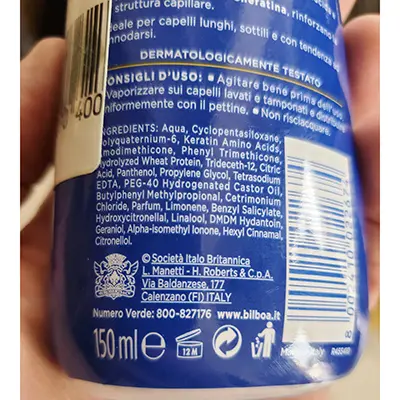 Photo de l’avis officiel: BILBOA Speciale Capelli al sole Pulvérisation — risque: Risque chimique