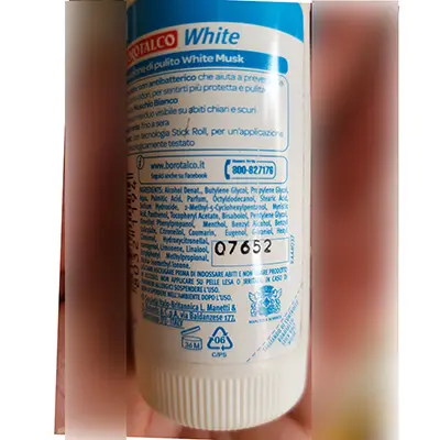 Photo de l’avis officiel: BOROTALCO White Déodorant — risque: Risque chimique