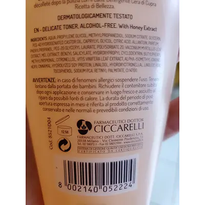 Foto dell’avviso ufficiale: CERA DI CUPRA Tonico delicato Tonico viso — rischio: Rischio chimico