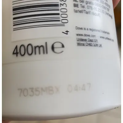 Photo de l’avis officiel: Dove Crema corpo nutriente Lait pour le corps — risque: Risque chimique