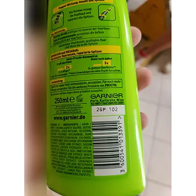 Photo de l’avis officiel: Garnier Shampoo rafforzante radici grasse punte secche — risque: Risque chimique