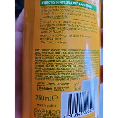Foto dell’avviso ufficiale: Garnier Shampoo fortificante oil repair 3 — rischio: Rischio chimico