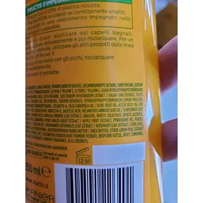 Foto dell’avviso ufficiale: Garnier Shampoo fortificante oil repair 3 — rischio: Rischio chimico