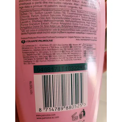 Photo de l’avis officiel: Palmolive Shampoo con perla e mandola — risque: Risque chimique