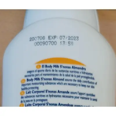 Photo de l’avis officiel: S’nonas Almendra body milk Lait pour le corps — risque: Risque chimique