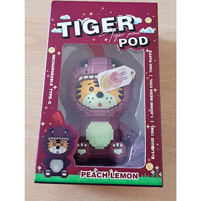 Photo de l’avis officiel: TIGER POD PEACH LEMON Cigarette à vapeur — risque: Risque chimique