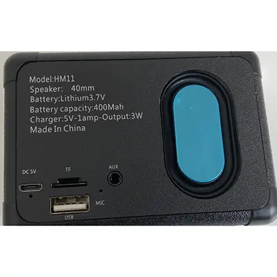 Foto uit de officiële melding: Portable Wireless Speaker Draadloze luidspreker — risico: Chemische risico's & Milieu