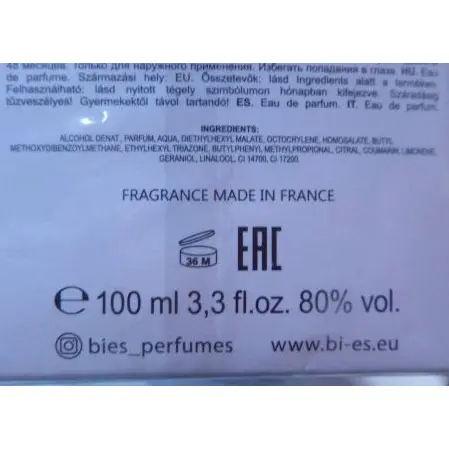 Photo de l’avis officiel: BI-ES Lilly Eau de Parfum — risque: Risque chimique