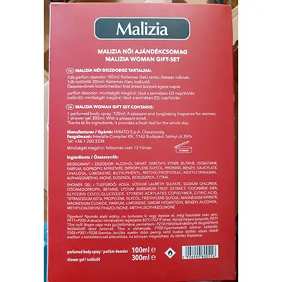 Foto dell’avviso ufficiale: Malizia Woman gift set Set di cosmetici — rischio: Rischio chimico