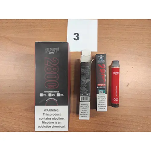 Photo de l’avis officiel: REPUFF Watermelon ice Cigarette électronique jetable — risque: Risque chimique