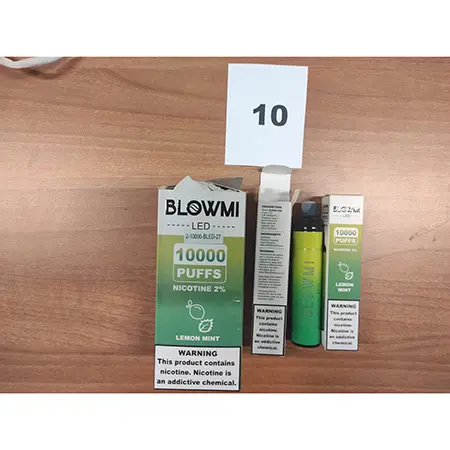 Photo de l’avis officiel: Blowmi Lemon mint Cigarette électronique jetable — risque: Risque chimique