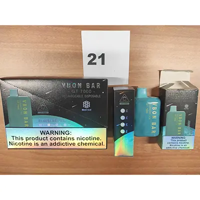 Photo de l’avis officiel: VBON BAR Blueberry Ice Cigarette électronique jetable — risque: Risque chimique