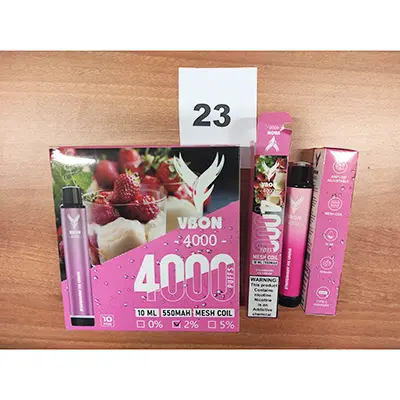 Photo de l’avis officiel: VBON Strawberry ice cream Cigarette électronique jetable — risque: Risque chimique