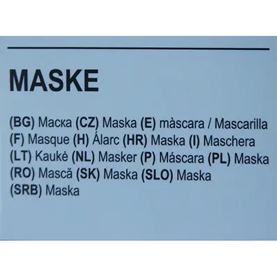 Photo from the official notice: Tedi Maske fancy-dress face mask — burns risk