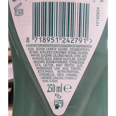 Photo de l’avis officiel: Palmolive PURIFYNG CLAY Gel douche — risque: Risque chimique