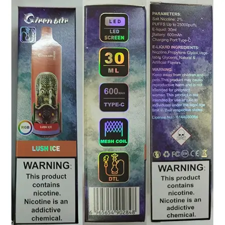 Photo de l’avis officiel: Giren bar 25000 puffs Pro Cigarette électronique jetable — risque: Risque chimique