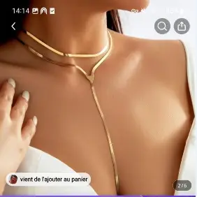 Photo de l’avis officiel: Fashion Jewelry Collier doré en forme de Y — risque: Risque chimique