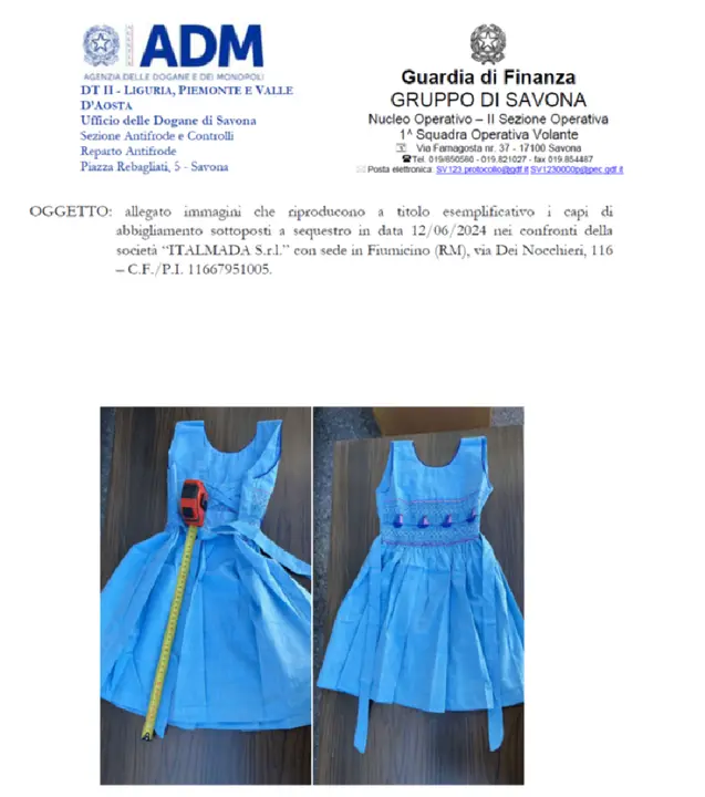 Photo de l’avis officiel: Robe d'enfant — risque: Blessures (INFO/00094/24)