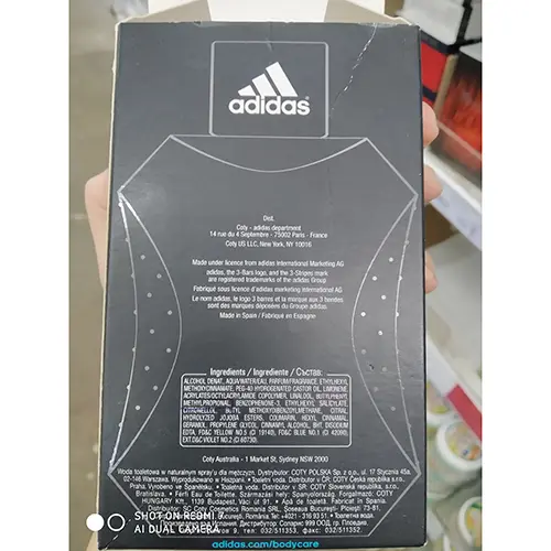 Photo de l’avis officiel: Adidas Ice Dive Eau de toilette — risque: Risque chimique (A12/02503/24)