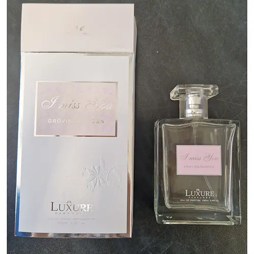 Foto dell’avviso ufficiale: LUXURE PARFUMES I miss You, GROVING GARDEN Profumo — rischio: Rischio chimico