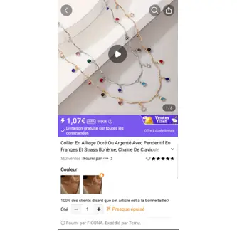Foto del aviso oficial: Collier En Alliage Doré Ou Argenté Avec Pendentif En Franges Et Strass Bohème, Chaîne De Clavicule A Collar — riesgo: Riesgos químicos