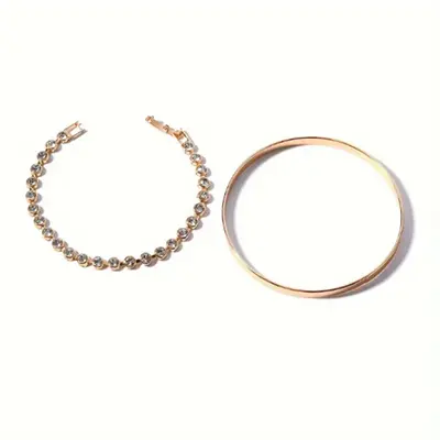 Photo from the official notice: Ensemble De Bracelets À Main Simples En Alliage De Zinc, 2 Pièces, Incrustés De Strass Brillants, St — chemical risk