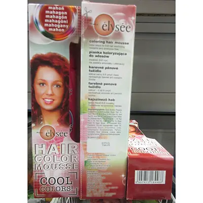 Foto uit de officiële melding: Wats élysée HAIR COLOR MOUSSE COOL COLORS! Haarkleuringsmousse — risico: Chemische risico's (A12/02525/24)