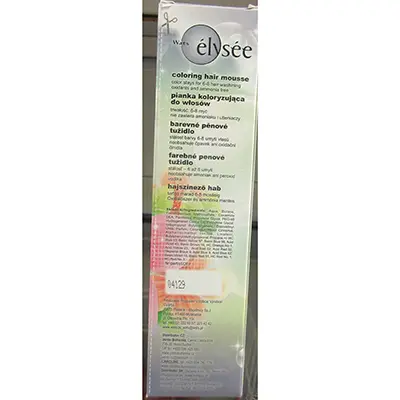 Foto aus der offiziellen Meldung: Wats élysée HAIR COLOR MOUSSE COOL COLORS! Haarfärbemousse — Risiko: Chemikalie (A12/02501/24)