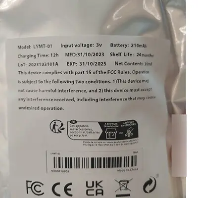 Foto aus der offiziellen Meldung: Aluminium foil teeth whitening kit gel Zahnaufhellungsset — Risiko: Chemikalie