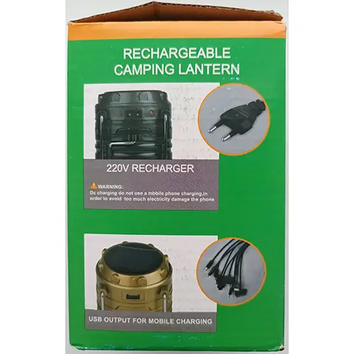 Foto dell’avviso ufficiale: SIHONG RECHARGEABLE CAMPING LANTERN Lanterna a LED — rischio: Scossa elettrica