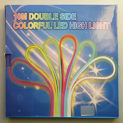 Photo de l’avis officiel: 10M DOUBLE SIDE COLORFUL LED HIGH LIGHT Chaîne d'éclairage — risque: Choc électrique
