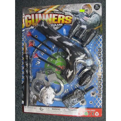 Photo from the official notice: Police force toy gun set — choking risk (A12/02645/24)