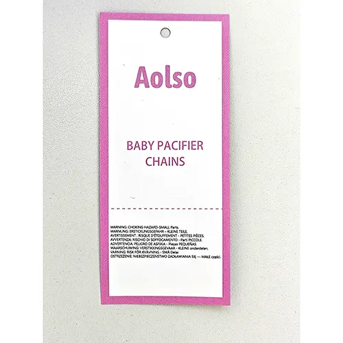 Photo de l’avis officiel: Aolso Baby Schnullerkette Porte-sucette — risque: Étouffement & Etranglement