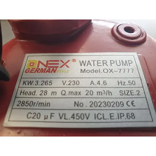 Foto do aviso oficial: onex Dirty Water Pump Bomba séptica — risco: Choque elétrico & Incêndio