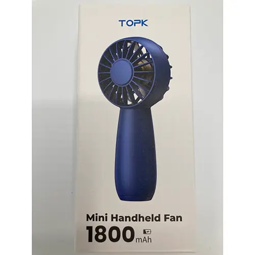 Photo from the official notice: TOPK Mini Handheld Fan — environment risk