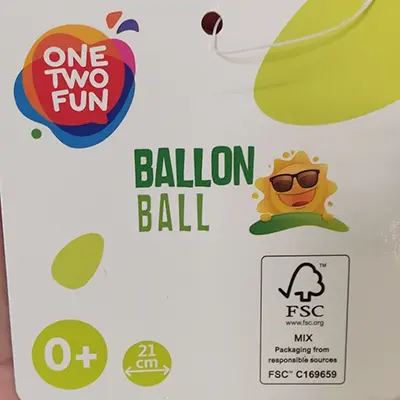 Foto dell’avviso ufficiale: One Two Fun Ball Palla di plastica — rischio: Rischio chimico