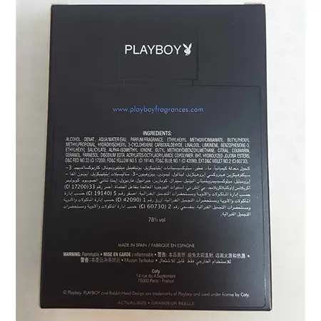 Photo de l’avis officiel: Playboy Eau de toilette — risque: Risque chimique