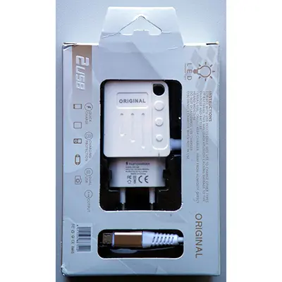 Foto aus der offiziellen Meldung: ORIGINAL HIGH SPEED FAST CHARGING / FAST CHARGER USB-Ladegerät — Risiko: Elektrischer Schlag