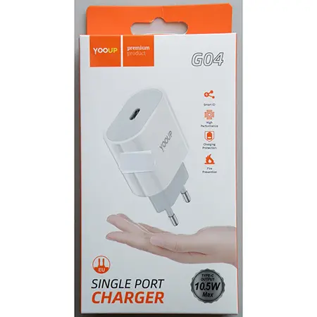 Photo de l’avis officiel: YOOUP SINGLE PORT CHARGER Chargeur USB — risque: Choc électrique