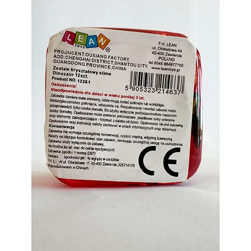Photo de l’avis officiel: LEAN Toys PUTTY SLIME Slime de jouet — risque: Risque chimique