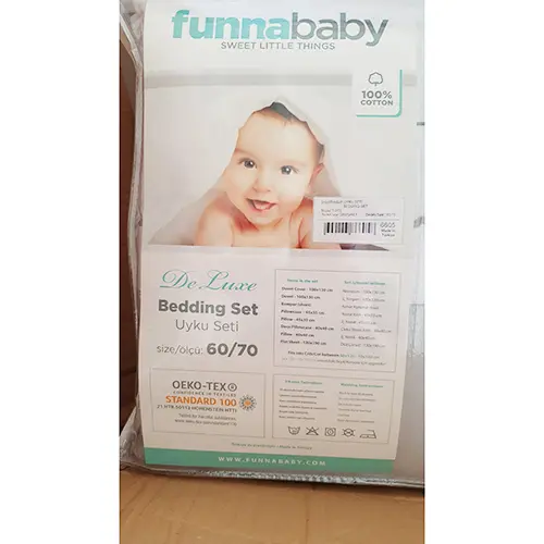 Photo from the official notice: Funna baby cot bumper — choking & strangulation risk