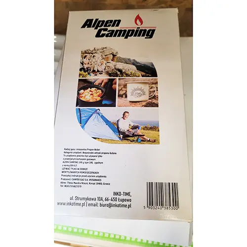 Photo de l’avis officiel: Alpen Camping Kuchenka Turystyczna Poêle à gaz portable — risque: Asphyxie