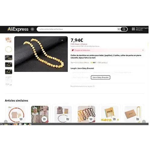 Foto dell’avviso ufficiale: Cici's Story Baltic Amber Team Bracelet Bracciale da dentizione — rischio: Ostruzione delle vie aeree