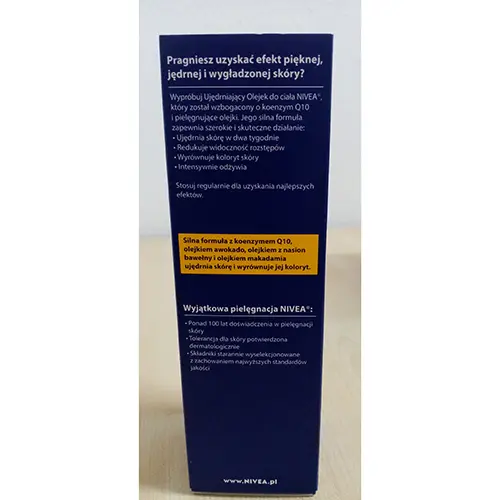 Foto do aviso oficial: Nivea Q10 Plus olejek do ciała ujędrniający Óleo corporal — risco: Químico